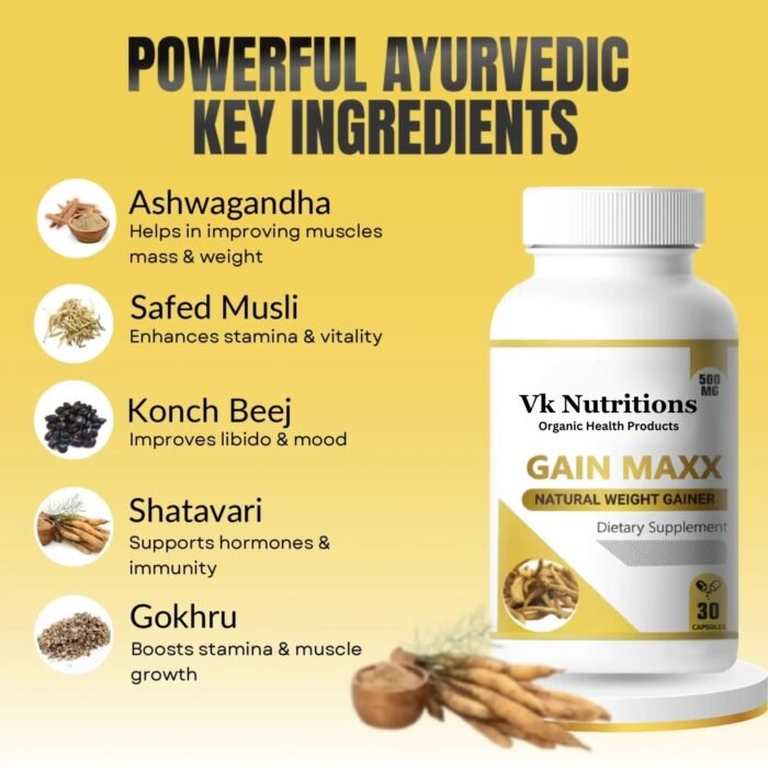 GAIN MAXX Natural Weight Gainer – Dietary Supplement - Image 3