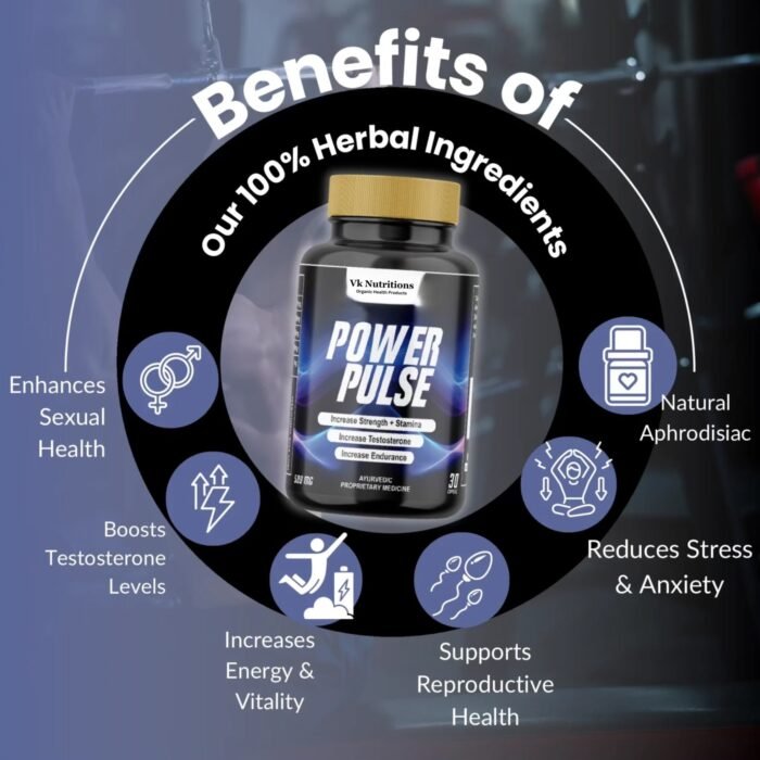 VK Nutritions Organic Health Products Power Pulse – Strength, Stamina & Testosterone Booster - Image 5